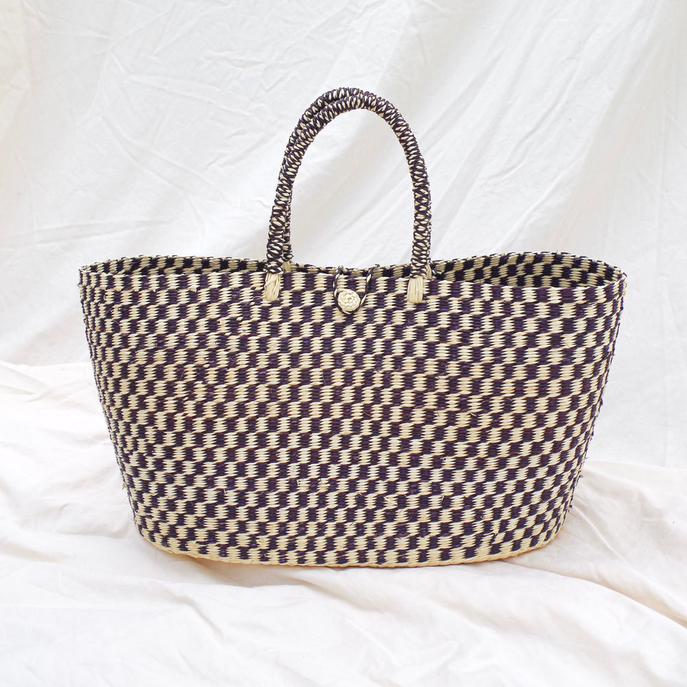 Checkered Basket Bag