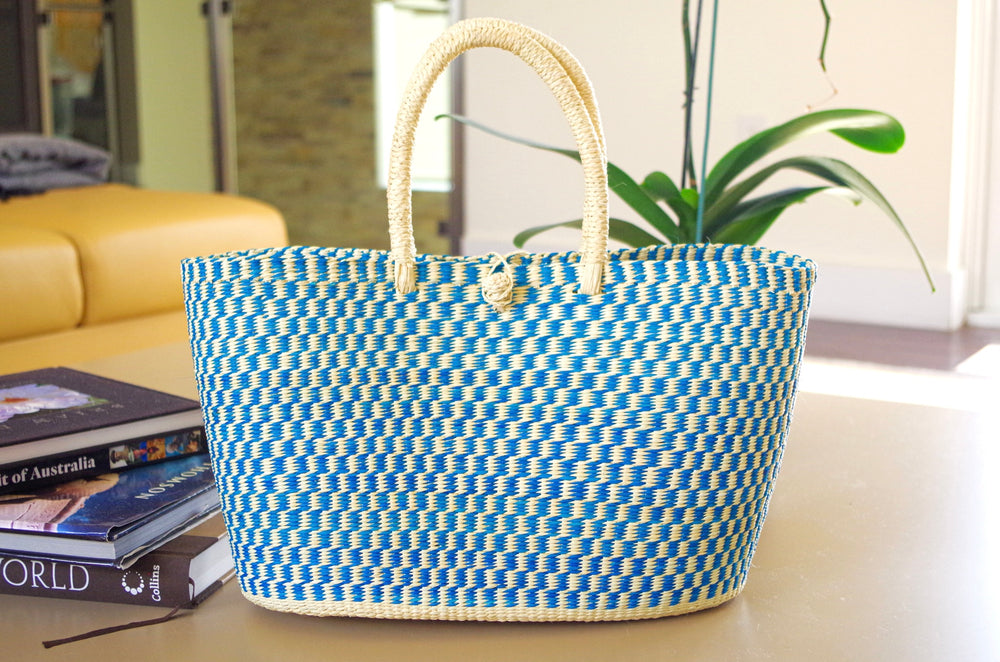 Checkered Basket Bag